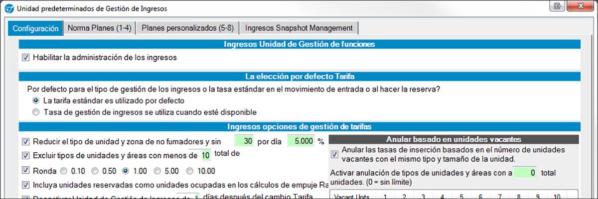 Gestion de ingresos con SiteLink’s optimizador de precios